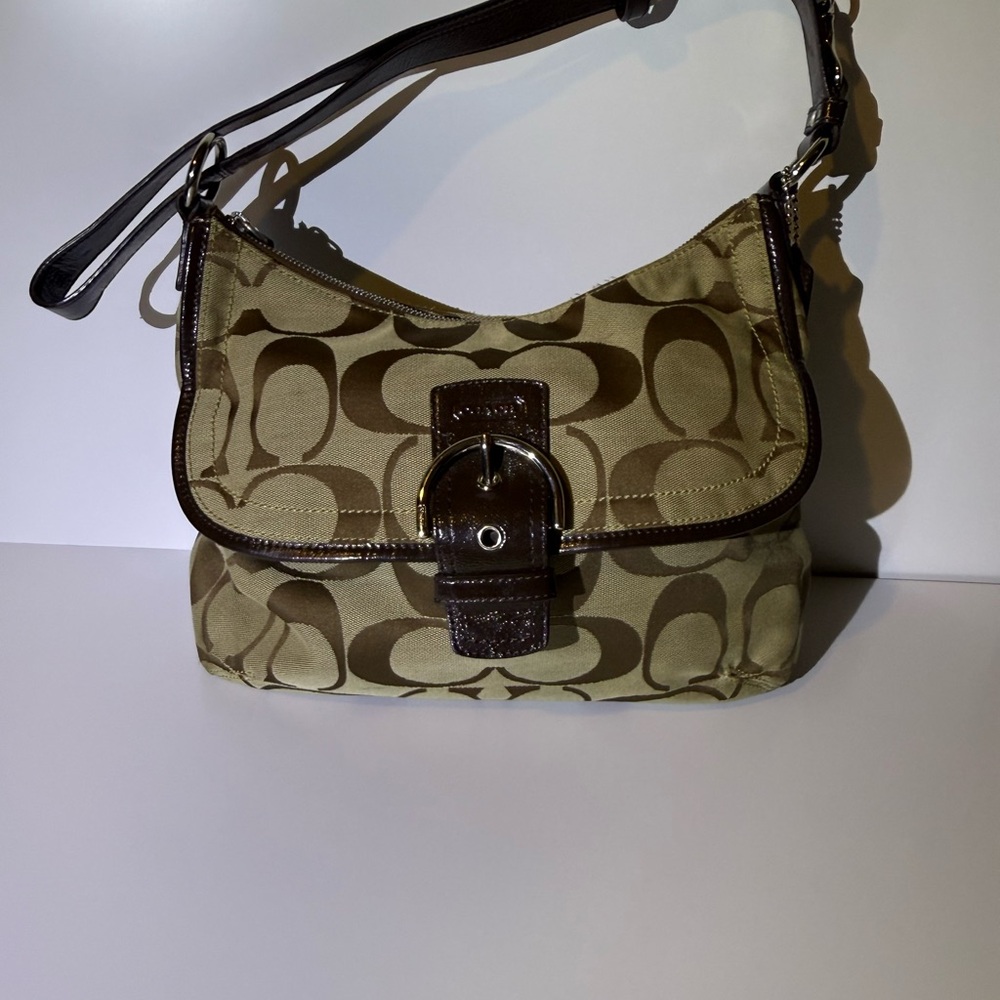 Coach Brown and Tan Shoulder Bag